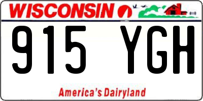 WI license plate 915YGH