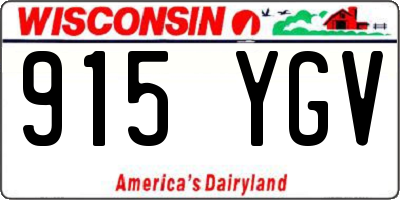 WI license plate 915YGV