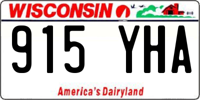 WI license plate 915YHA