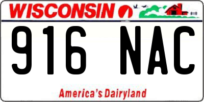 WI license plate 916NAC