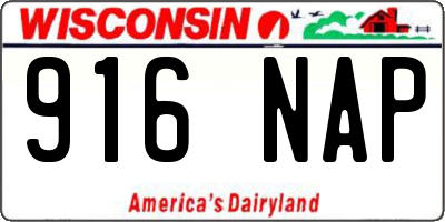 WI license plate 916NAP
