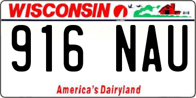 WI license plate 916NAU