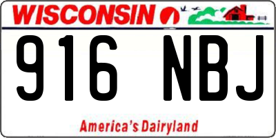 WI license plate 916NBJ