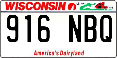 WI license plate 916NBQ