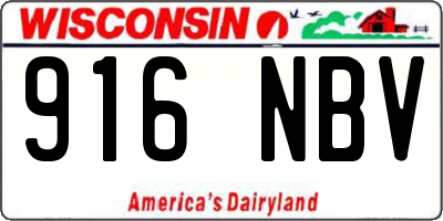 WI license plate 916NBV