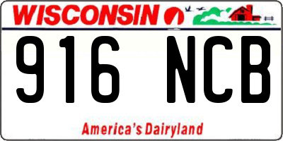 WI license plate 916NCB