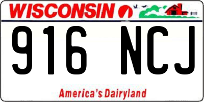 WI license plate 916NCJ