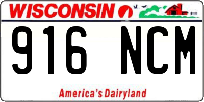 WI license plate 916NCM