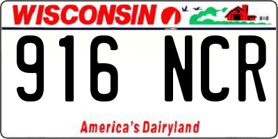 WI license plate 916NCR