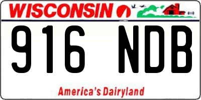 WI license plate 916NDB