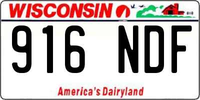 WI license plate 916NDF