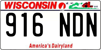 WI license plate 916NDN