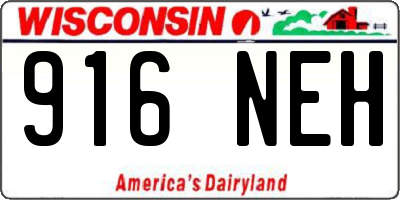 WI license plate 916NEH