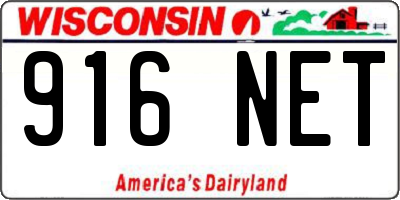 WI license plate 916NET