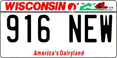 WI license plate 916NEW