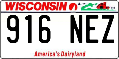 WI license plate 916NEZ