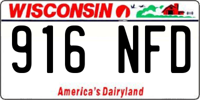 WI license plate 916NFD
