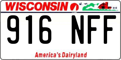 WI license plate 916NFF