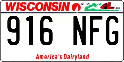 WI license plate 916NFG