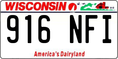 WI license plate 916NFI