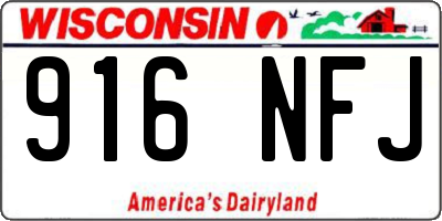 WI license plate 916NFJ