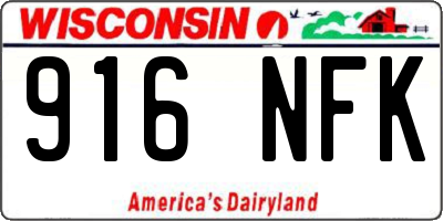 WI license plate 916NFK