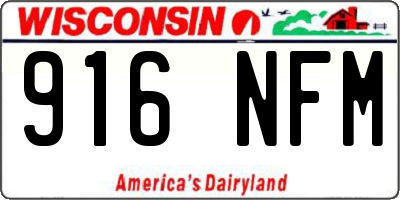 WI license plate 916NFM