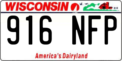 WI license plate 916NFP