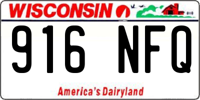 WI license plate 916NFQ