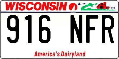 WI license plate 916NFR