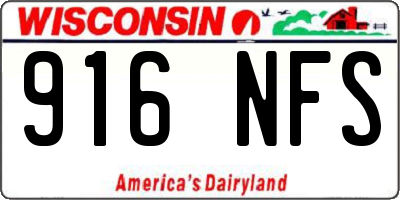 WI license plate 916NFS