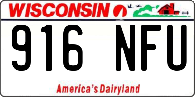 WI license plate 916NFU