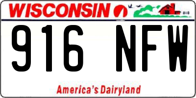 WI license plate 916NFW