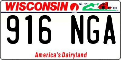 WI license plate 916NGA
