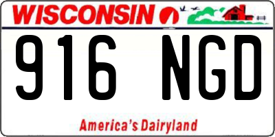 WI license plate 916NGD