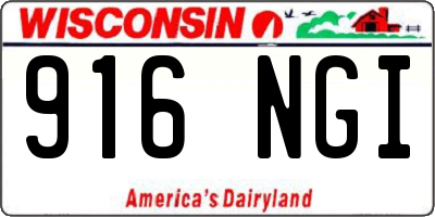 WI license plate 916NGI