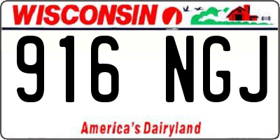 WI license plate 916NGJ