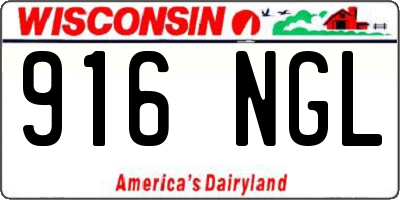 WI license plate 916NGL
