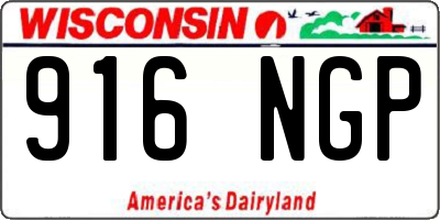 WI license plate 916NGP