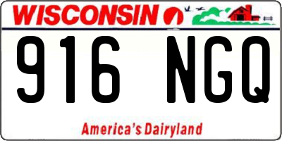 WI license plate 916NGQ