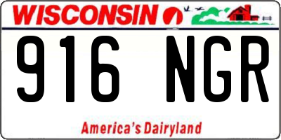 WI license plate 916NGR