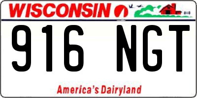 WI license plate 916NGT