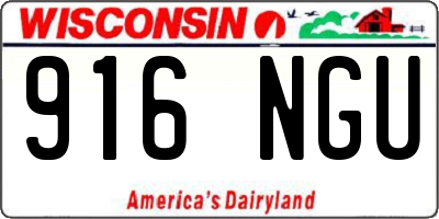 WI license plate 916NGU