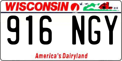 WI license plate 916NGY