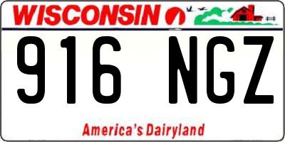 WI license plate 916NGZ
