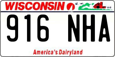 WI license plate 916NHA