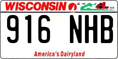 WI license plate 916NHB