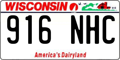 WI license plate 916NHC