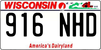 WI license plate 916NHD