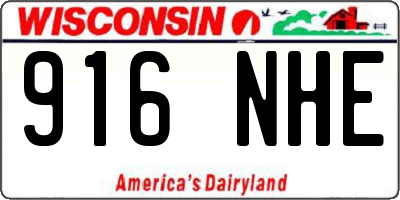 WI license plate 916NHE